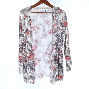 Sparrow | Anthropologie Open Front Ruffle Floral Cardigan Large
